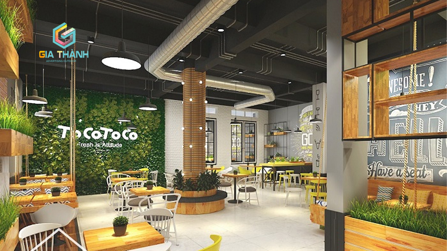 thiết kế quán trà sữa